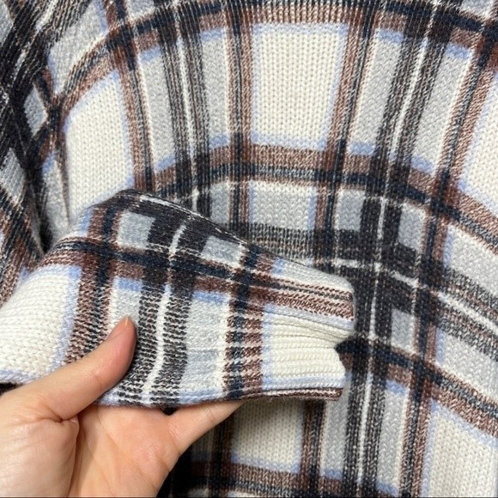 Townsen Sleigh Plaid Wool and Cotton Crewneck Sweater M - Picture 5 of 10